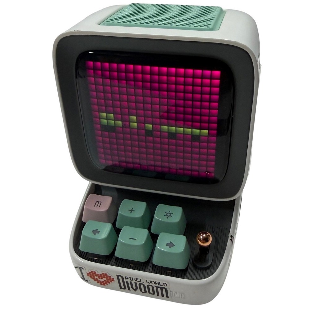 Divoom Ditoo-Plus Retro Pixel Art Bluetooth Speaker White Smart Alarm Clock